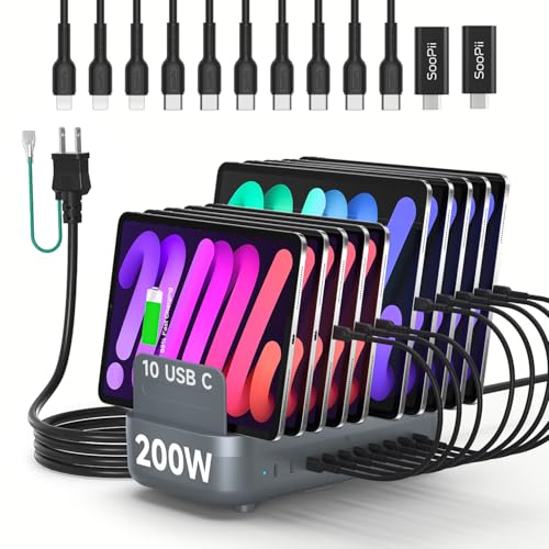 Amazon | 首佩200W USB-C充電ステーション‌、10ポートPD急速充電器